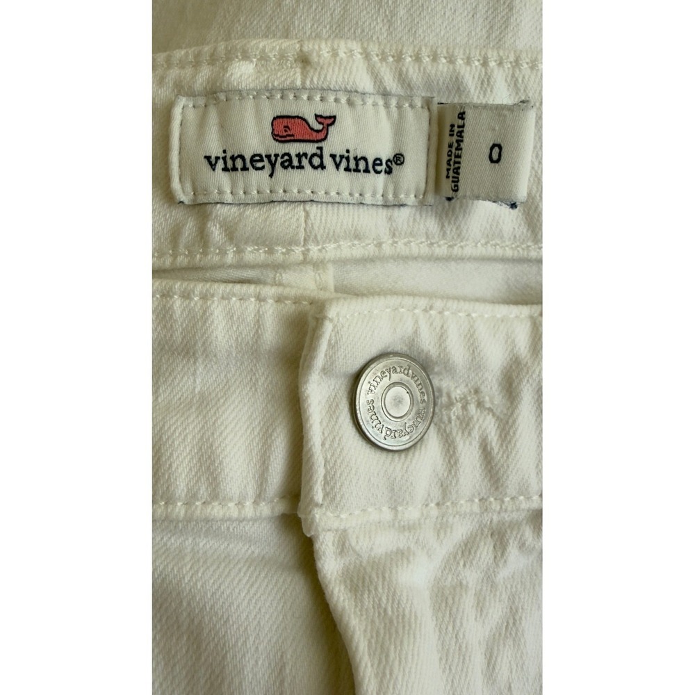 Vineyard Vines White Denim Slim Leg Jeans Women's Size 0 Low-Rise, Stretch - Picture 4 of 10